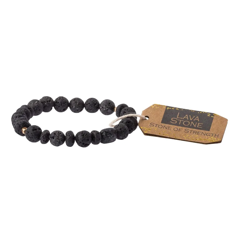 Rose Gold Charm Bracelets-Scout Lava Stone Stacking Bracelet