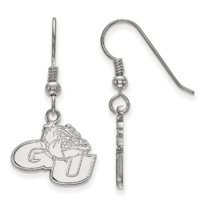 Custom Name Earrings-Sterling Silver Gonzaga University Small Dangle Earrings