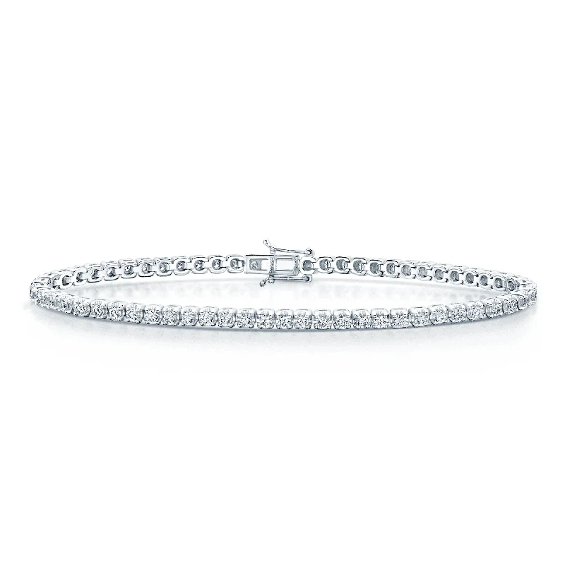 Simple Chain Bracelets-Platinum Diamond 2.00ct Claw Set Tennis Bracelet