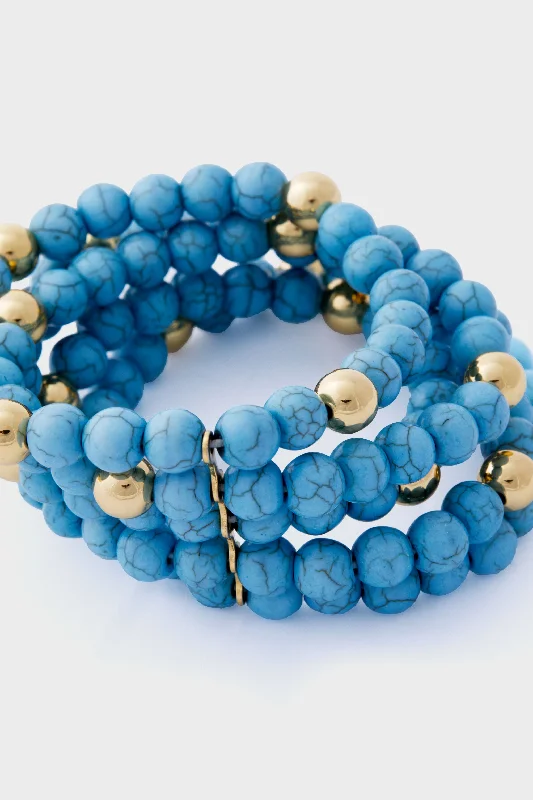 Men's Stainless Steel Bracelets-Turquoise Lena Stacked Bracelet