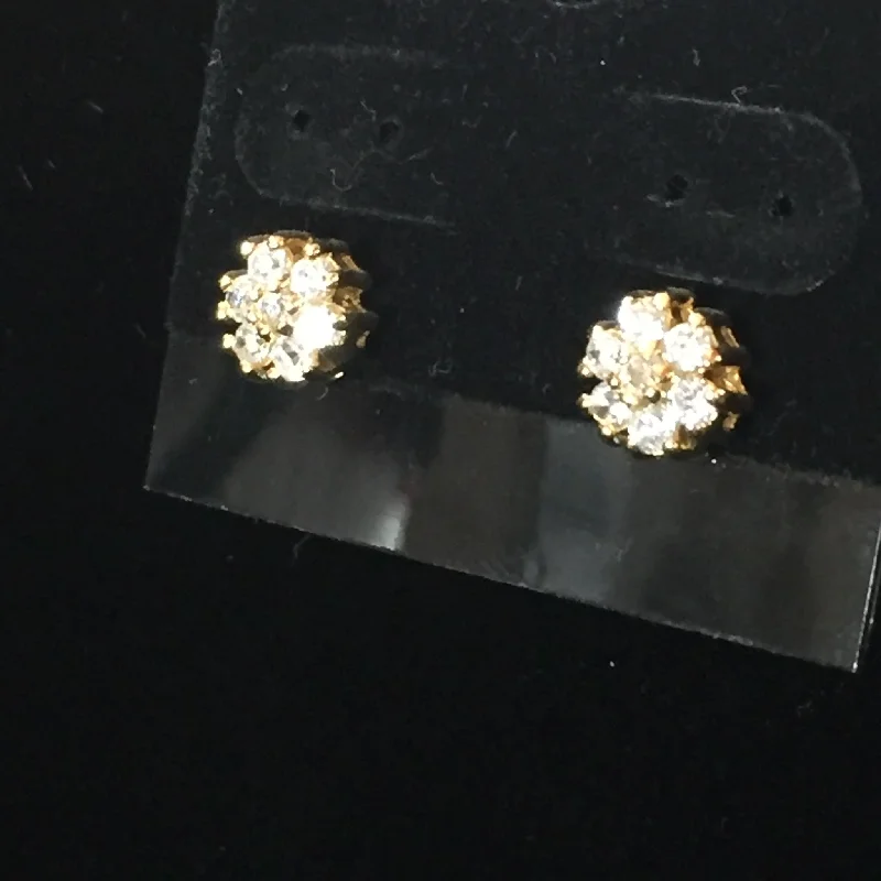 Vintage Beaded Earrings-CZ Earring Studs