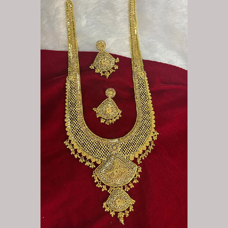 Vintage Pearl and Gold Necklace-Pari Art Jewellery Forming Long Necklace Set