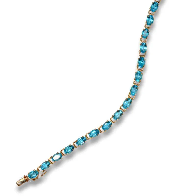 Luxury Tennis Bracelets-14K Blue Stone Bracelet