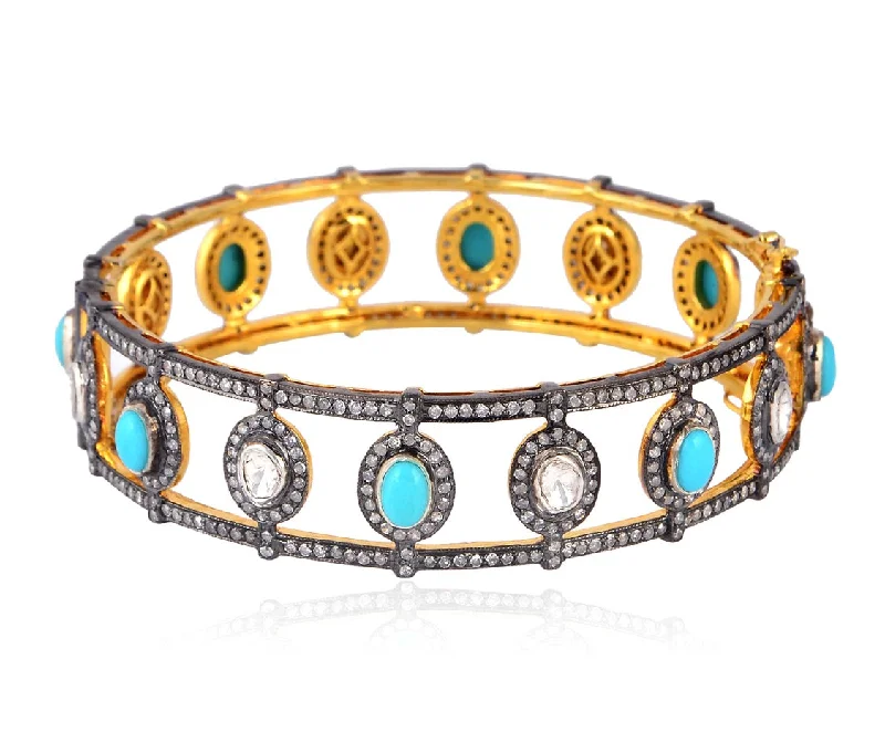 Emerald Green Bangles-Turquoise Cosmos Bangle