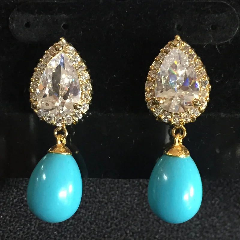 Gold Plated Earrings-CZ Earrings