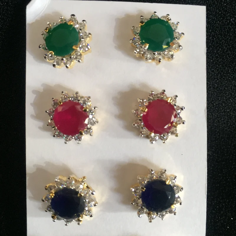 Vintage Crystal Earrings-Crystal Earrings 4 Pair Package