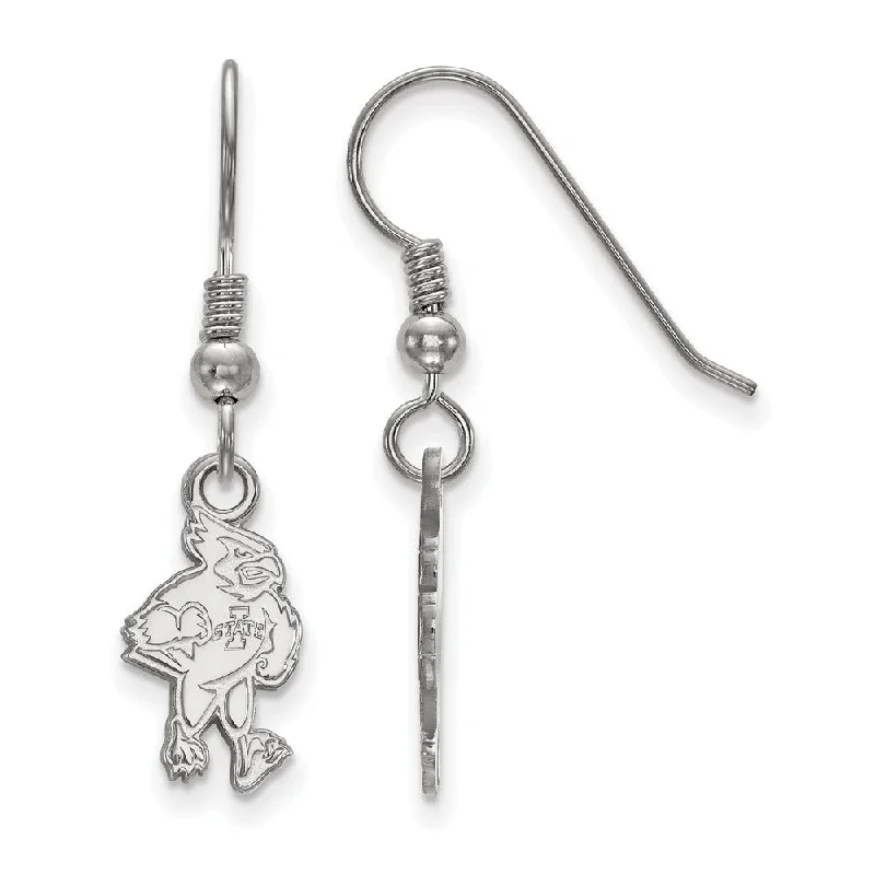 Beautiful Diamond Earrings-Sterling Silver Iowa State University Small Dangle Earrings