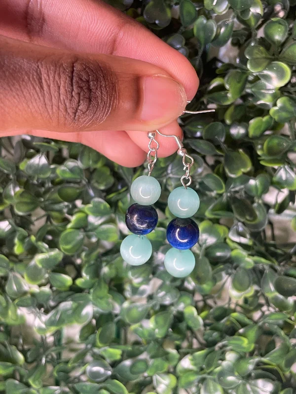 Vibrant Gemstone Earrings-Blue is my my earrings