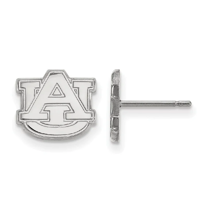 Unique Dangle Earrings-Sterling Silver Auburn University XS (Tiny) 'AU' Post Earrings