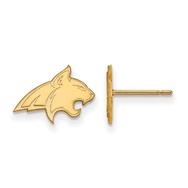 Gold and Diamond Earrings-14k Gold Plated Silver Montana State Univ. XS (Tiny) Post Earrings