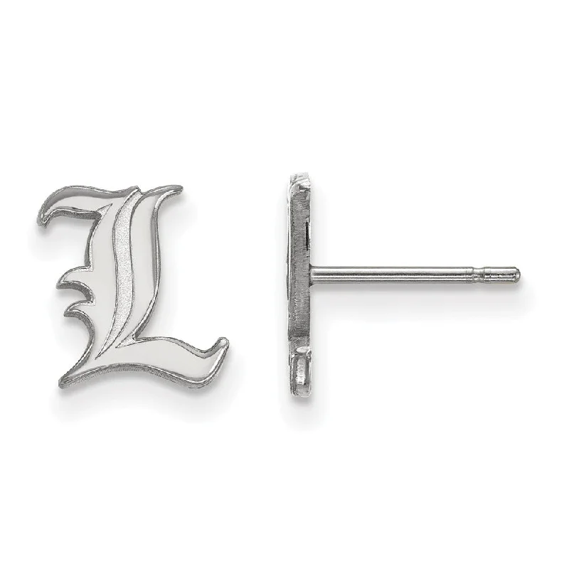 Unique Statement Earrings-Sterling Silver University of Louisville XS (Tiny) 'L' Post Earrings