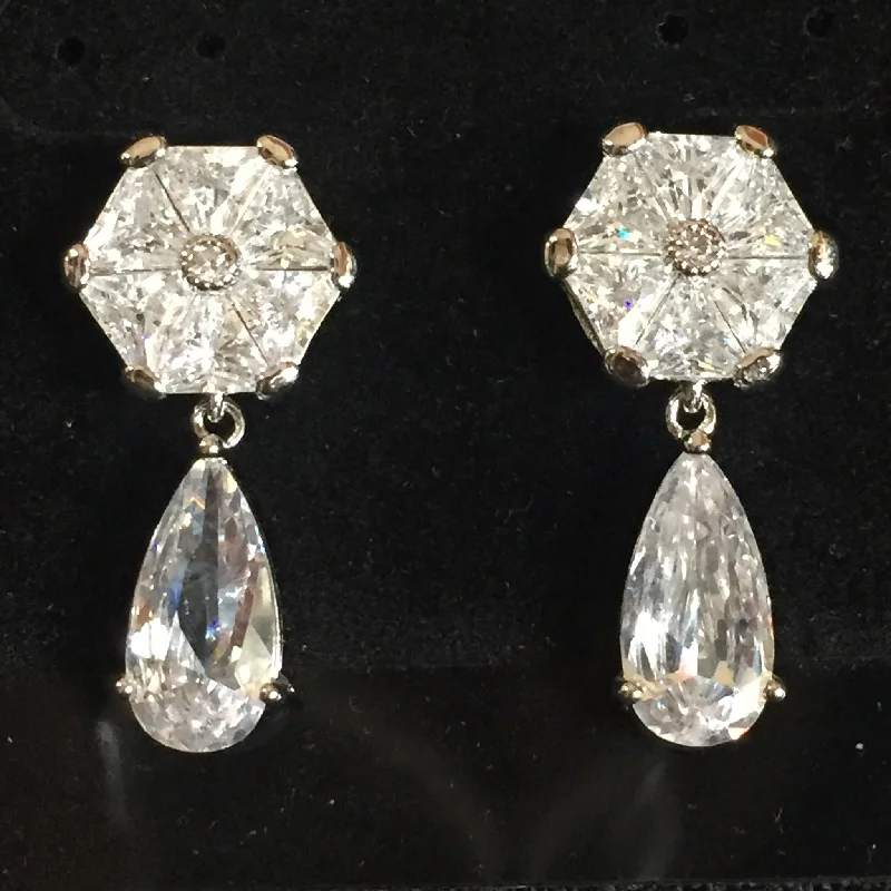 Antique Gold Earrings-CZ Earrings