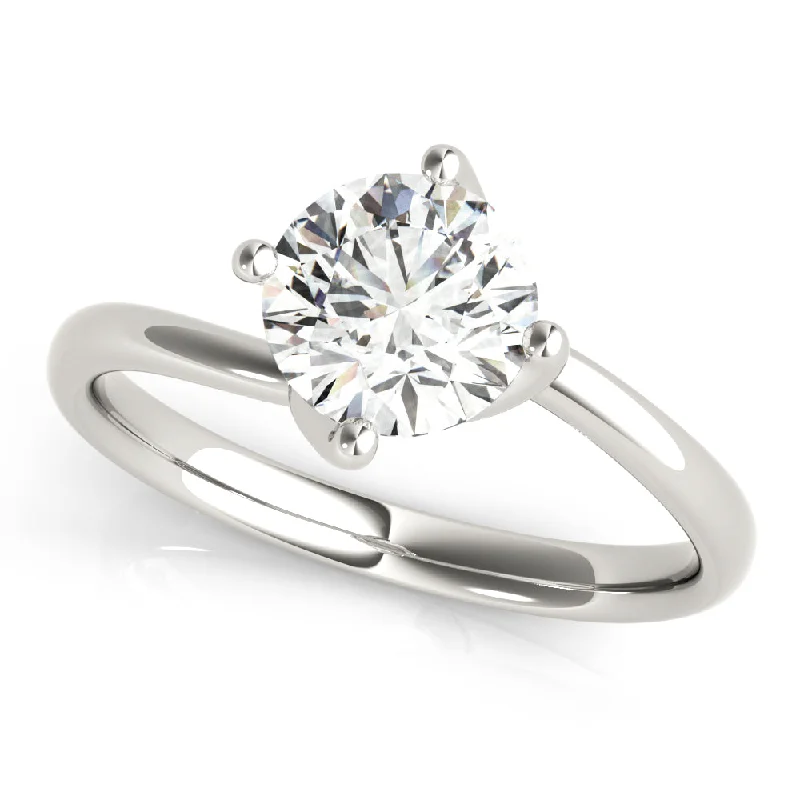 Modern Engagement Ring-14K Slanted Prong Solitaire Engagement Ring