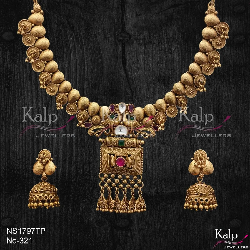 Boho Chic Necklace-Kalp Jewellers Copper Gold Plated Necklace Set